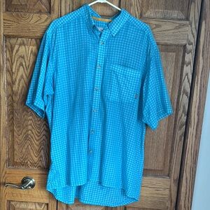 Simms Blue Casual Button Down Shirt Lightweight Cotton